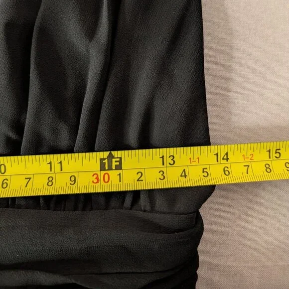 Lulus Size Medium Heavenly Hues Black Chiffon Deep V-Neck Maxi Dress - Picture 9 of 12